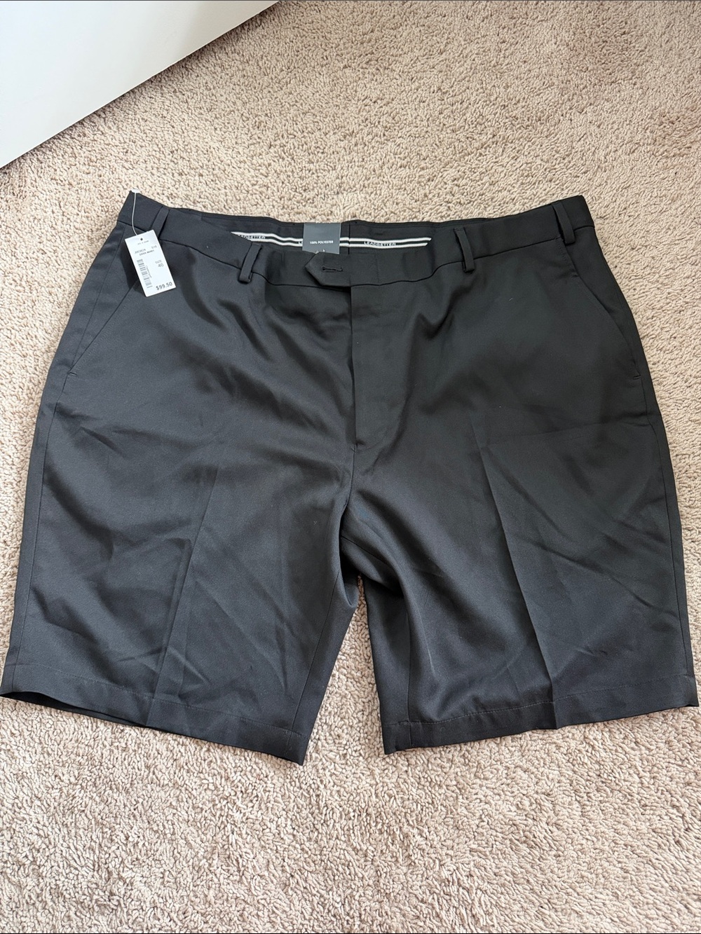 NWT Jos. A. Bank Black Flat-Front Men's Dress Shorts 46 orig.$99.50